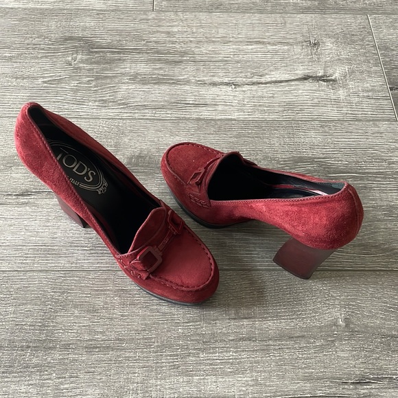 TOD’S SUEDE PLATFORM PUMPS MADE IN ITALY SIZE 351/2 - Picture 3 of 8